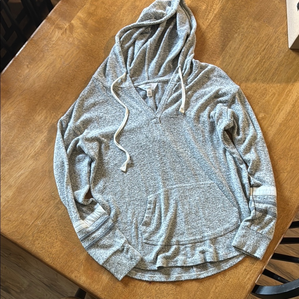 Market & Spruce Gray Oversized Long Sleeve Hoodie